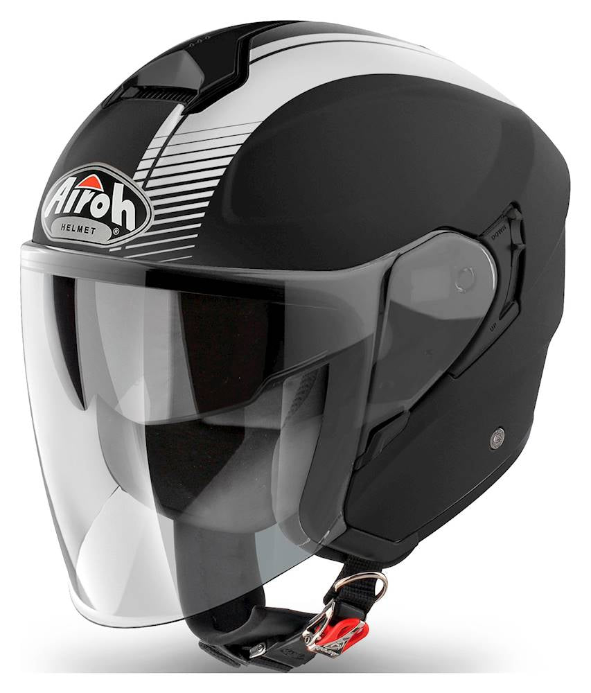 Airoh Hunter Jet Open Face Helmet Simple Matt Black  - FREE UK Delivery - Moto Central