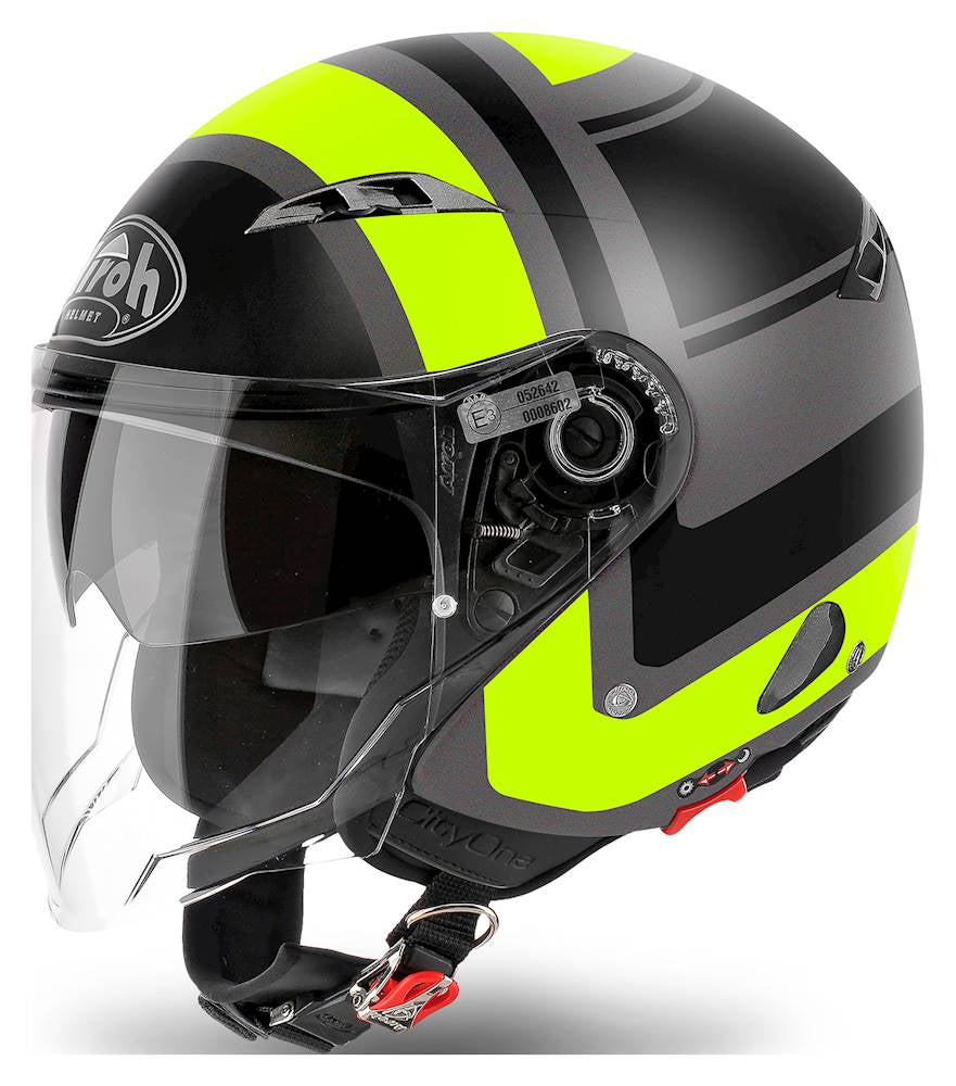 Airoh City One Jet Open Face Helmet Matt Wrap Yellow  - FREE UK Delivery - Moto Central