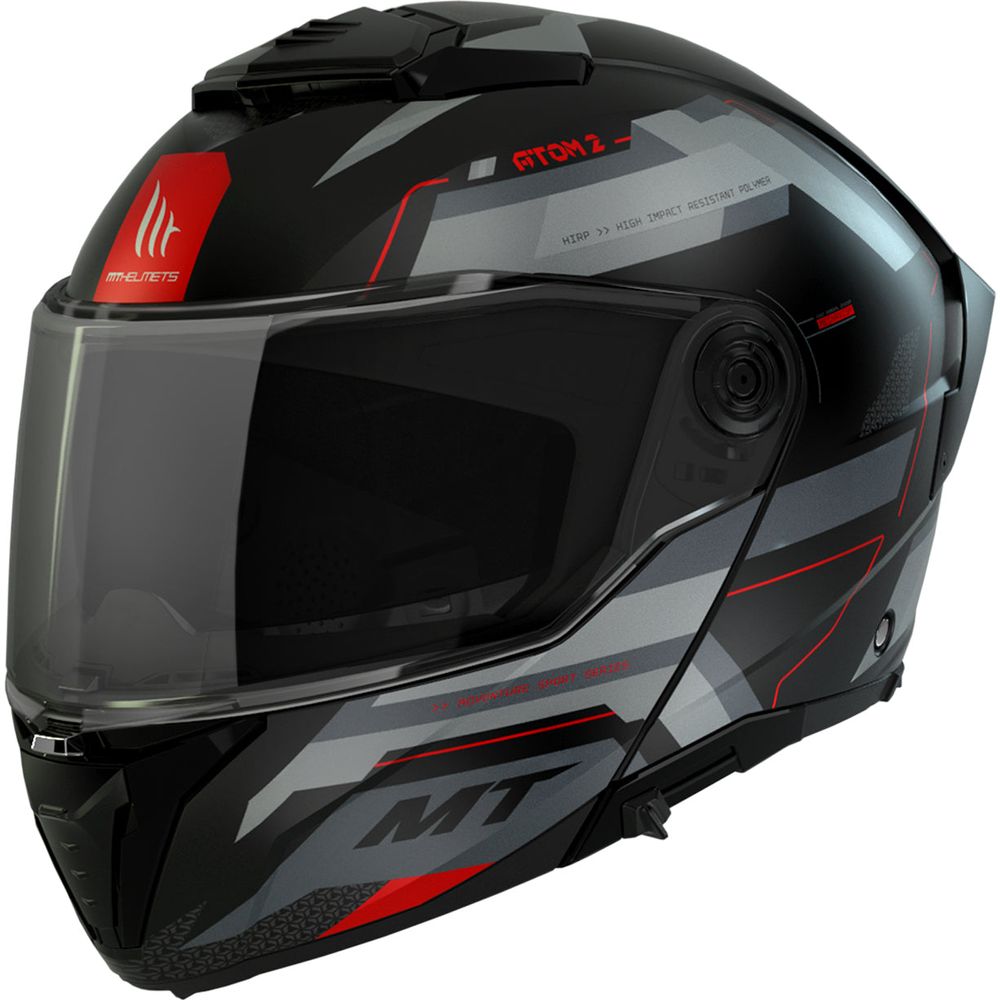 MT Atom 2 Bast D5 Flip-Up Helmet Matt Black / Grey