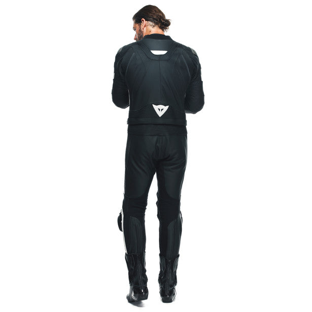 Dainese Avro 4 S/T Two Piece Leather Suit Matt Black / Matt Black / White