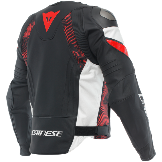 Dainese Avro 5 Leather Jacket Black / Lava Red / White