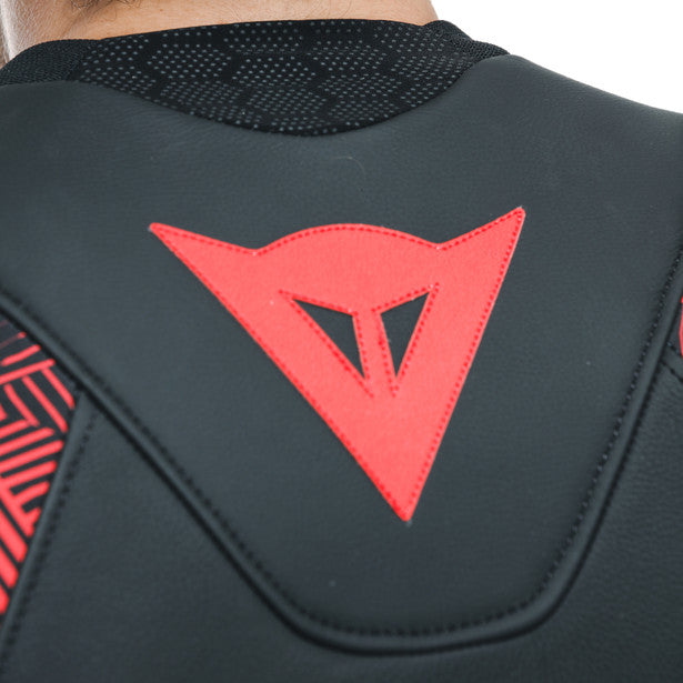 Dainese Avro 5 Leather Jacket Black / Lava Red / White