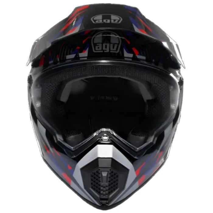 AGV AX9 Steppa Full Face Helmet Carbon / Red / Blue - FREE UK Shipping, FREE 365 Day Returns | Moto Central