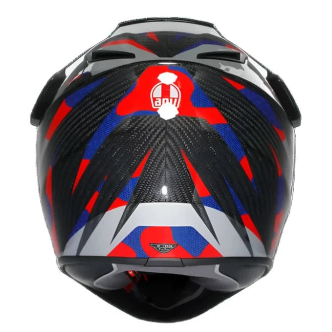 AGV AX9 Steppa Full Face Helmet Carbon / Red / Blue - FREE UK Shipping, FREE 365 Day Returns | Moto Central