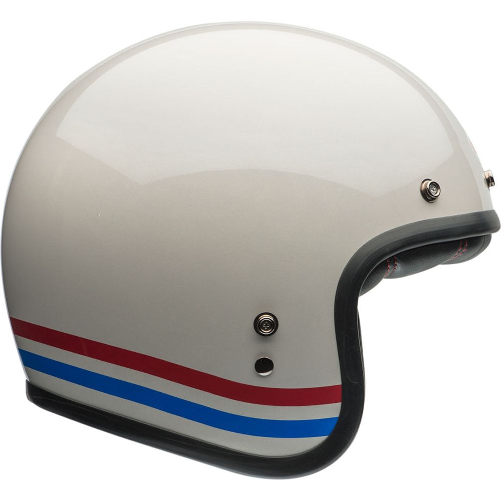 Bell Custom 500 ECE6 Stripes PRL Open Face Helmet White