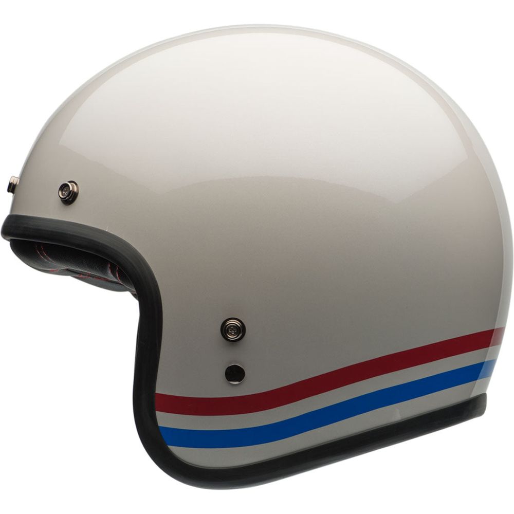 Bell Custom 500 ECE6 Stripes PRL Open Face Helmet White