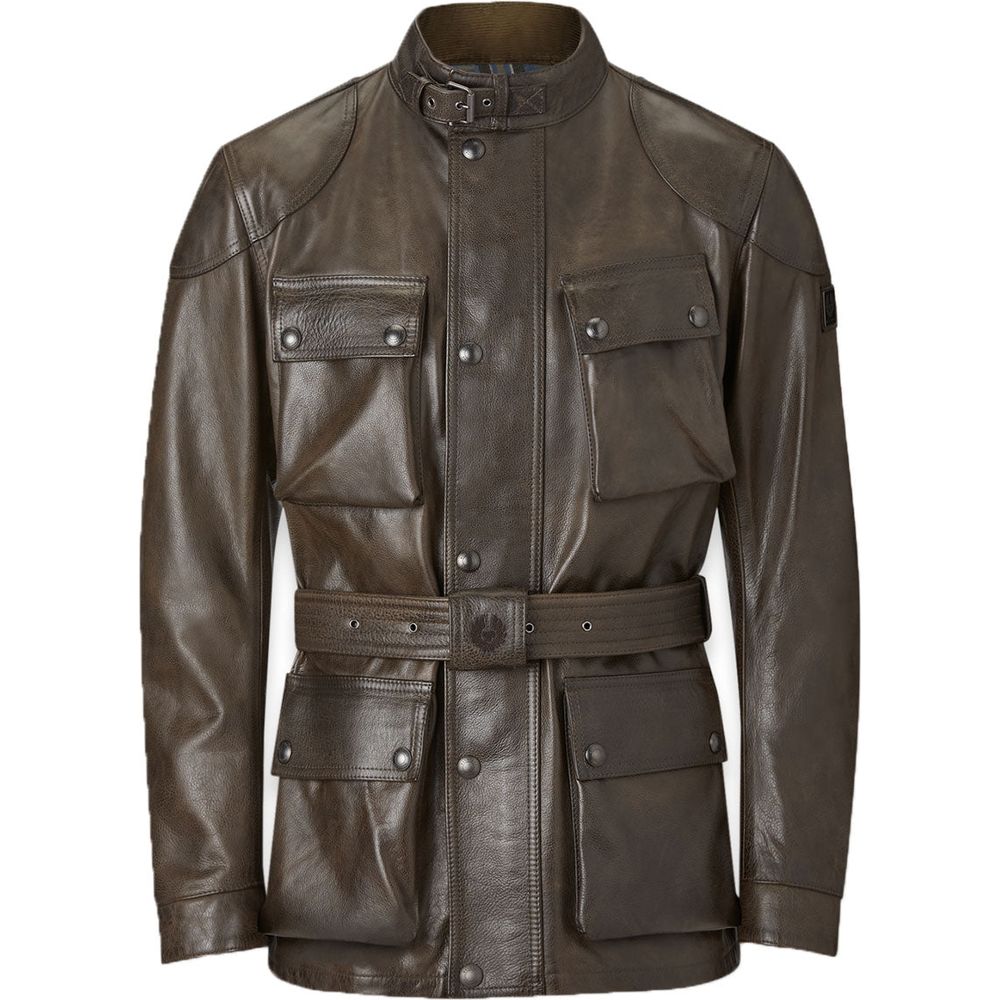 Belstaff Trialmaster Leather Jacket Dark Olive