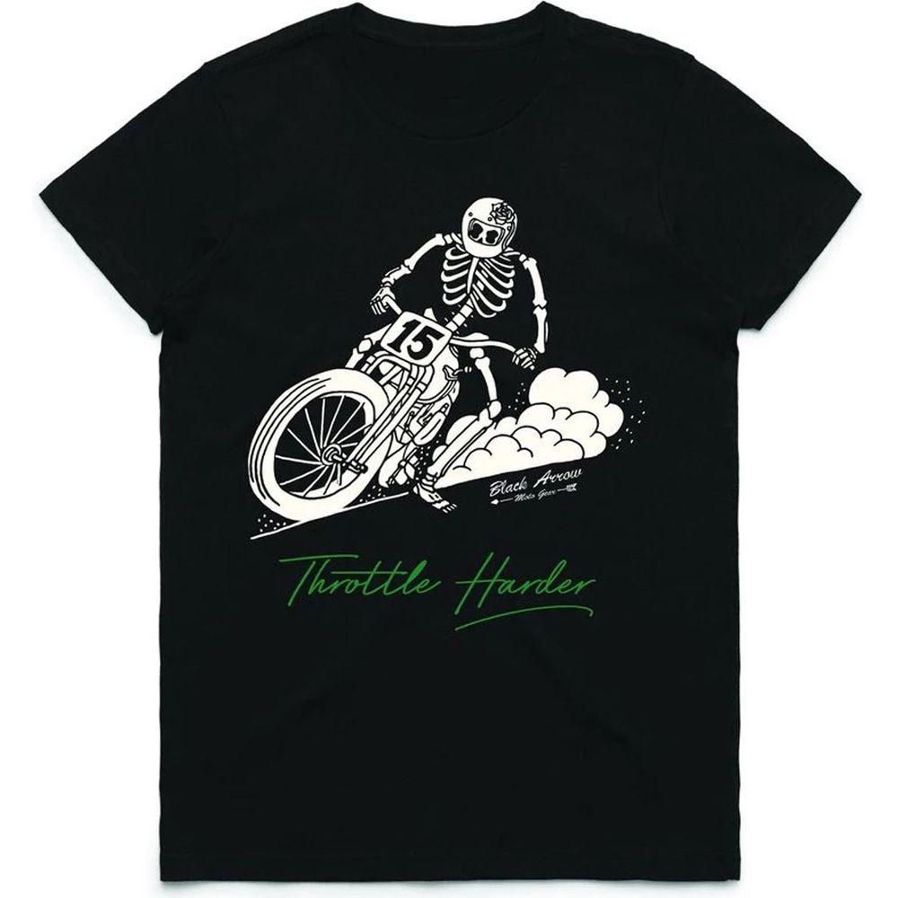 Black Arrow Throttle Harder Ladies T-Shirt Black