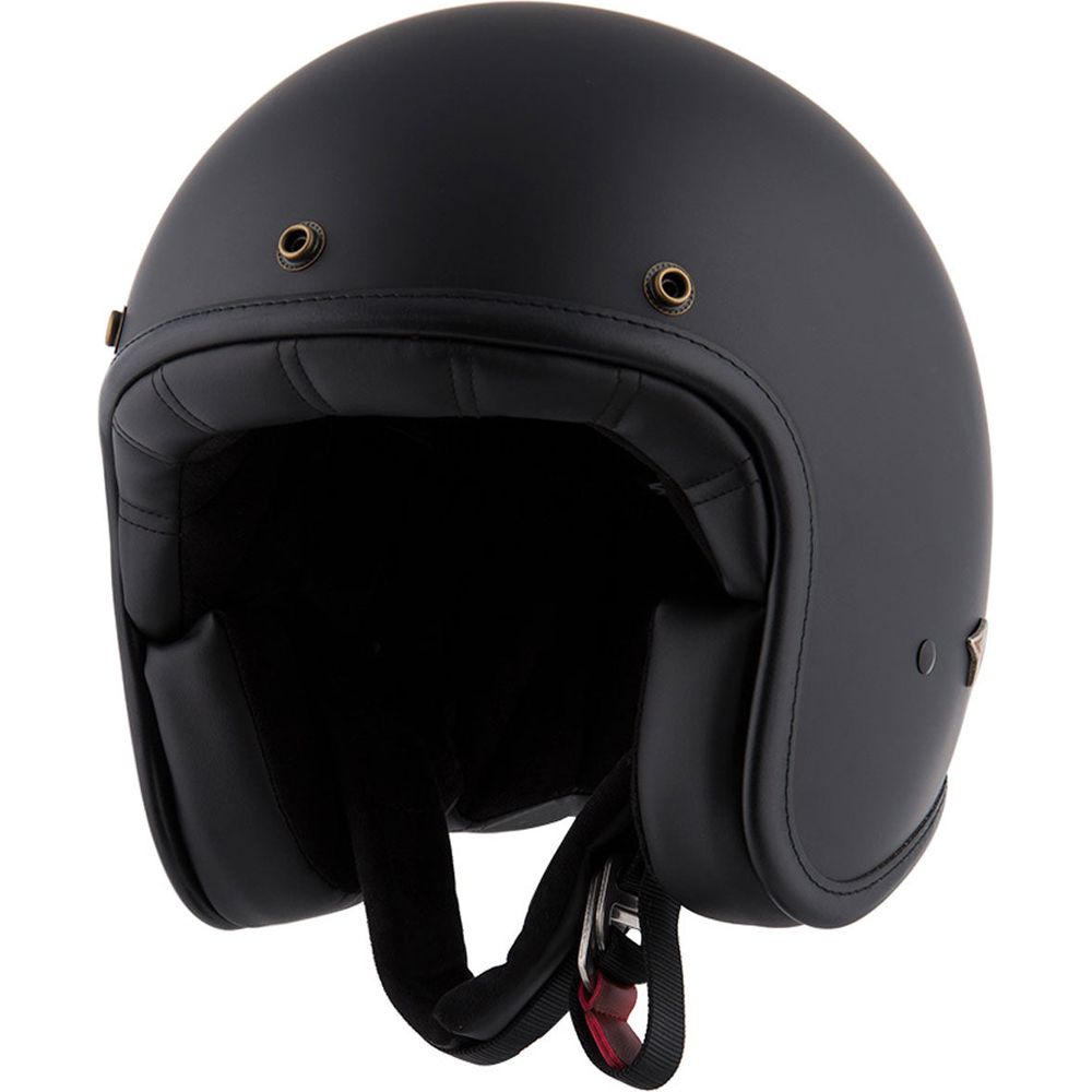 ByCity Two Strokes Open Face Helmet Full Black