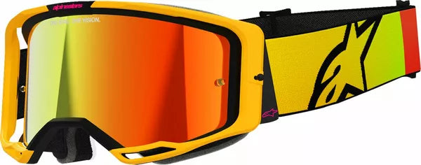 Alpinestars Vision 8 Corp Goggles Yellow / Pink / Mirror Red - FREE UK Shipping, FREE 365 Day Returns | Moto Central