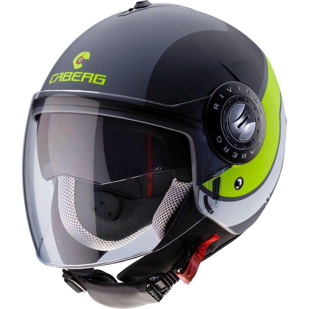 Caberg Riviera Sway Open Face Helmet Matt Anthracite / Black / Fluo Yellow