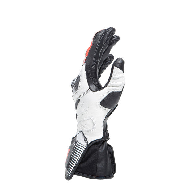 Dainese Carbon 4 Ladies Long Leather Gloves Black / White / Fluo Red