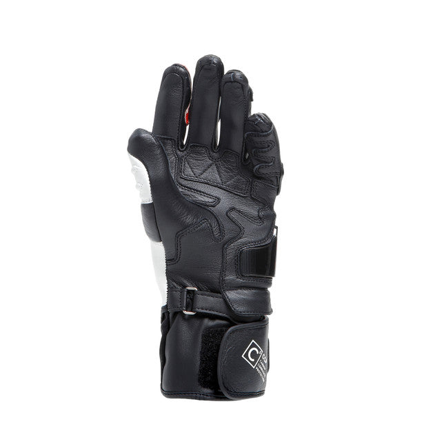 Dainese Carbon 4 Ladies Long Leather Gloves Black / White / Fluo Red