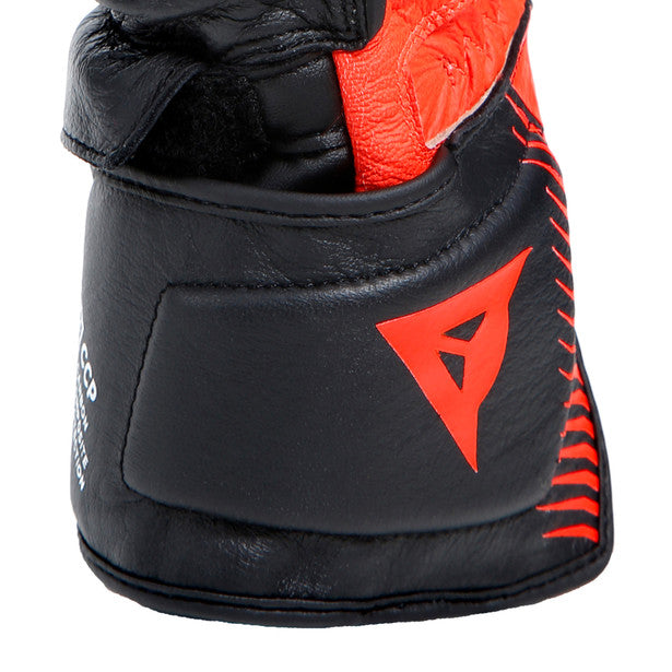 Dainese Carbon 4 Long Leather Gloves Black / Fluo Red / White