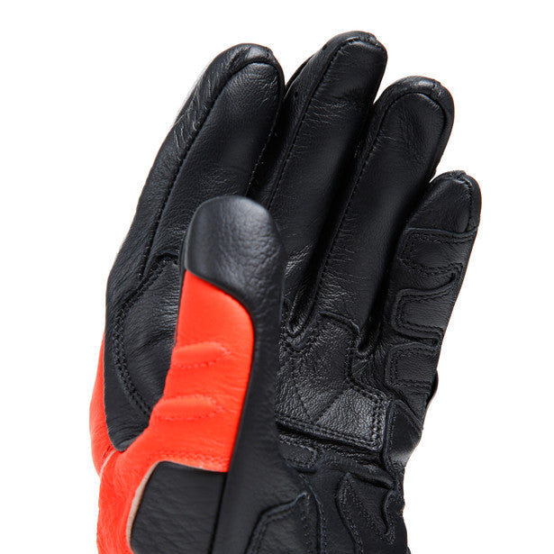 Dainese Carbon 4 Long Leather Gloves Black / Fluo Red / White