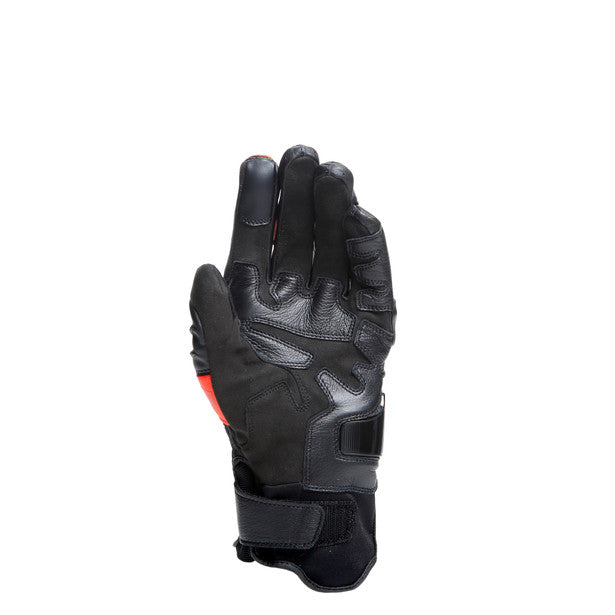 Dainese Carbon 4 Short Leather Gloves Black / Fluo Red