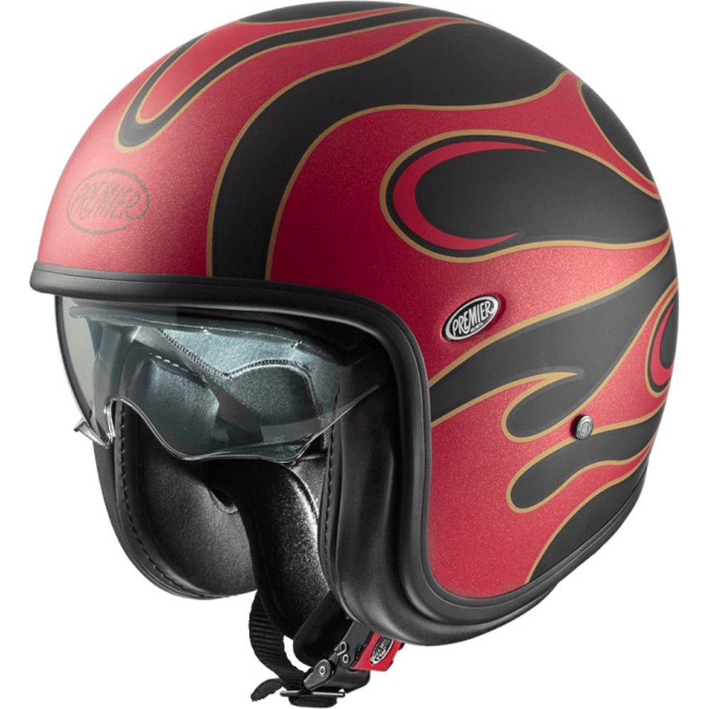 Premier Vintage FR Open Face Helmet Black / Red