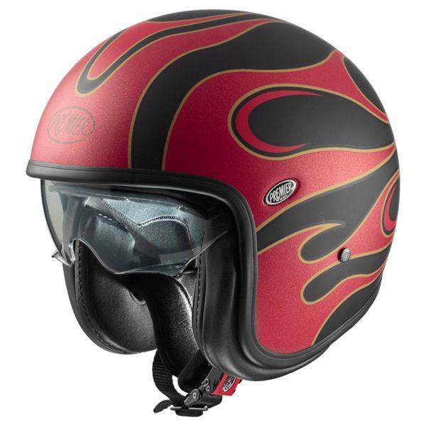 Premier Vintage FR Open Face Helmet Black / Red