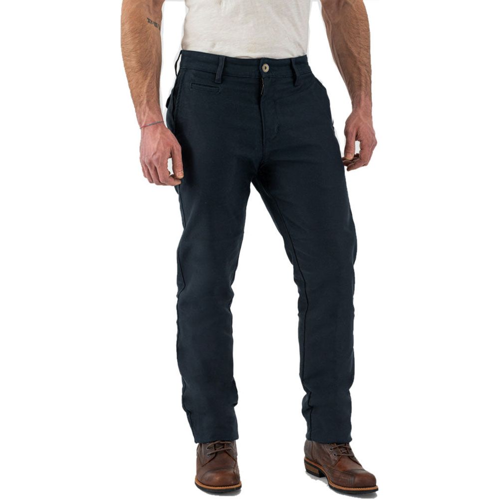 Rokker Chino Textile Trouser Navy - FREE UK Shipping, FREE 365 Day Returns | Moto Central