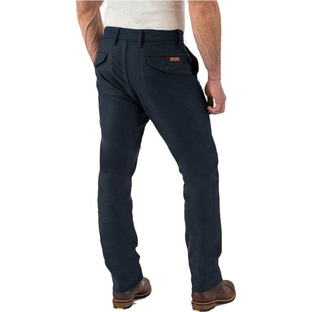 Rokker Chino Textile Trouser Navy - FREE UK Shipping, FREE 365 Day Returns | Moto Central