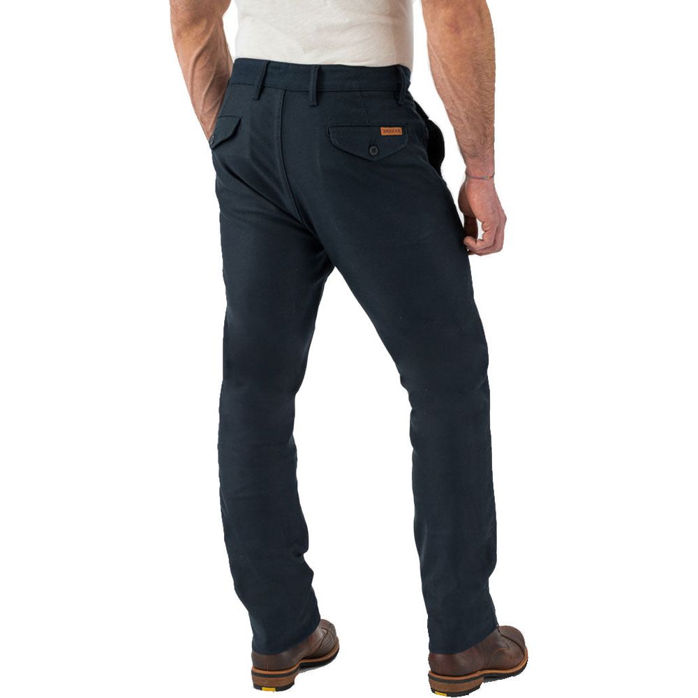 Rokker Chino Textile Trouser Navy - FREE UK Shipping, FREE 365 Day Returns | Moto Central