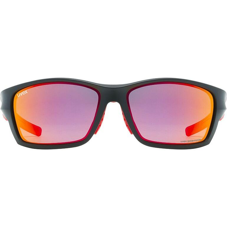 Uvex SP 232 Polarised Sunglasses Black / Red - FREE UK Shipping, FREE 365 Day Returns | Moto Central