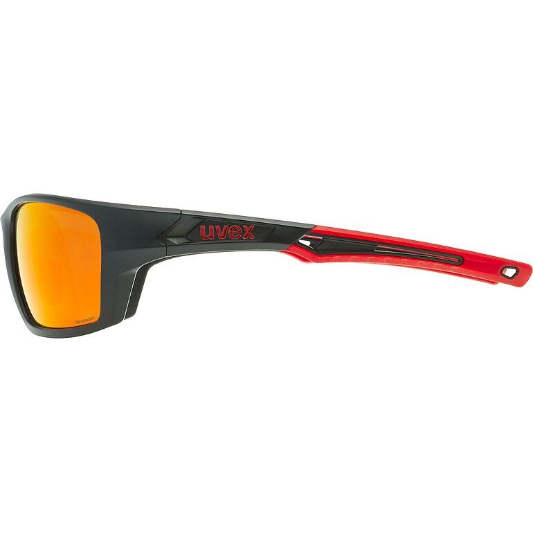 Uvex SP 232 Polarised Sunglasses Black / Red - FREE UK Shipping, FREE 365 Day Returns | Moto Central