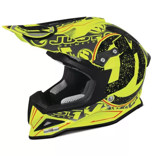 Just1 J12 Carbon MX Helmet Stamp Fluo Yellow