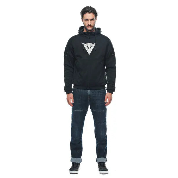 Dainese Daemon X Protective Hoodie Black / Black / White - FREE UK Shipping, FREE 365 Day Returns | Moto Central