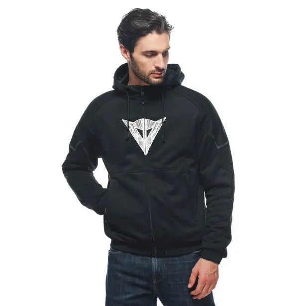 Dainese Daemon X Protective Hoodie Black / Black / White - FREE UK Shipping, FREE 365 Day Returns | Moto Central