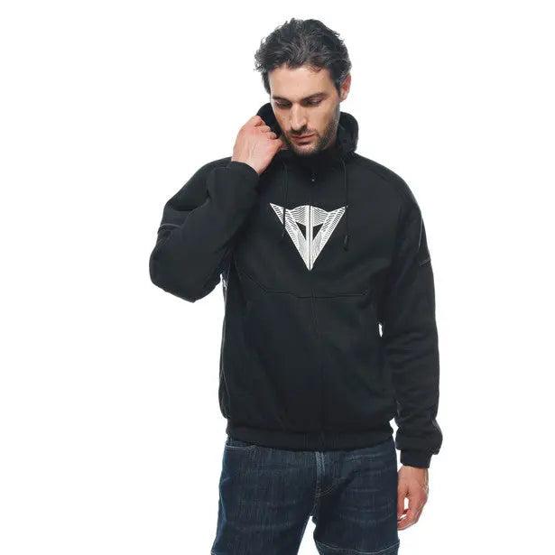 Dainese Daemon X Protective Hoodie Black / Black / White - FREE UK Shipping, FREE 365 Day Returns | Moto Central