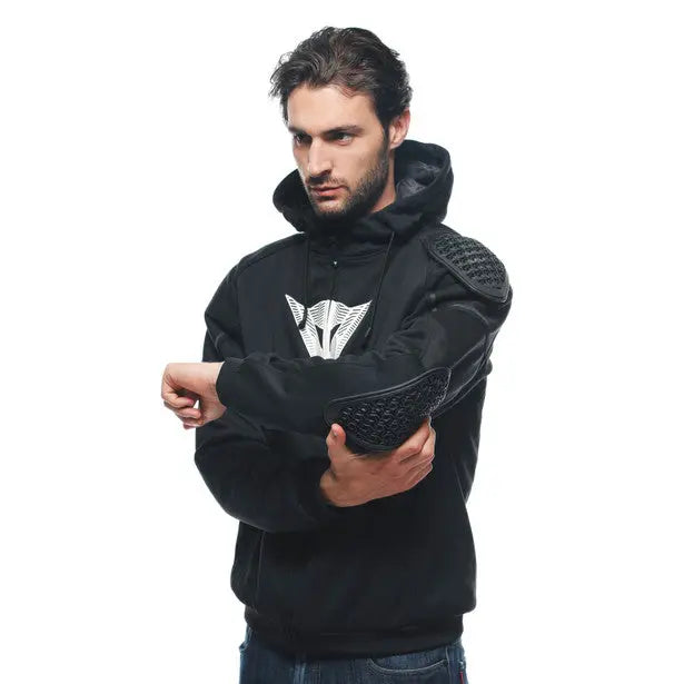 Dainese Daemon X Protective Hoodie Black / Black / White - FREE UK Shipping, FREE 365 Day Returns | Moto Central