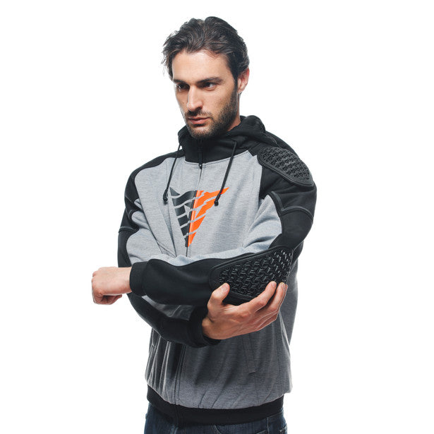 Dainese Daemon X Protective Hoodie Grey / Black / Fluo Red