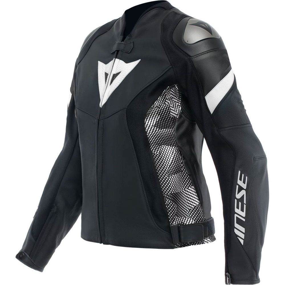 Dainese Avro 5 Ladies Leather Jacket Black / Black / White - FREE UK Shipping, FREE 365 Day Returns | Moto Central