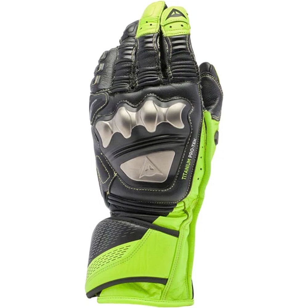 Dainese Full Metal 7 Leather Gloves Black / Fluo Yellow - FREE UK Shipping, FREE 365 Day Returns | Moto Central