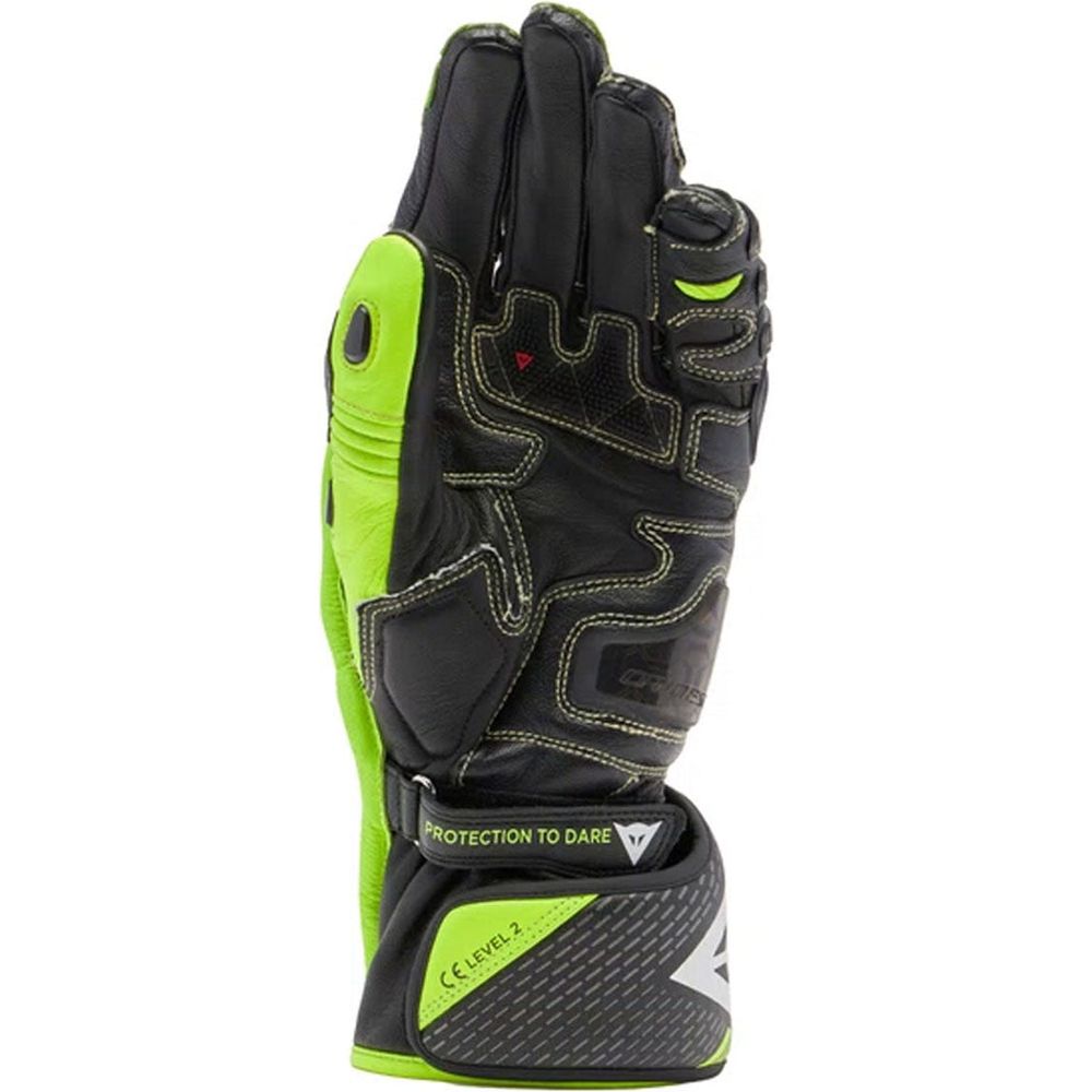 Dainese Full Metal 7 Leather Gloves Black / Fluo Yellow - FREE UK Shipping, FREE 365 Day Returns | Moto Central