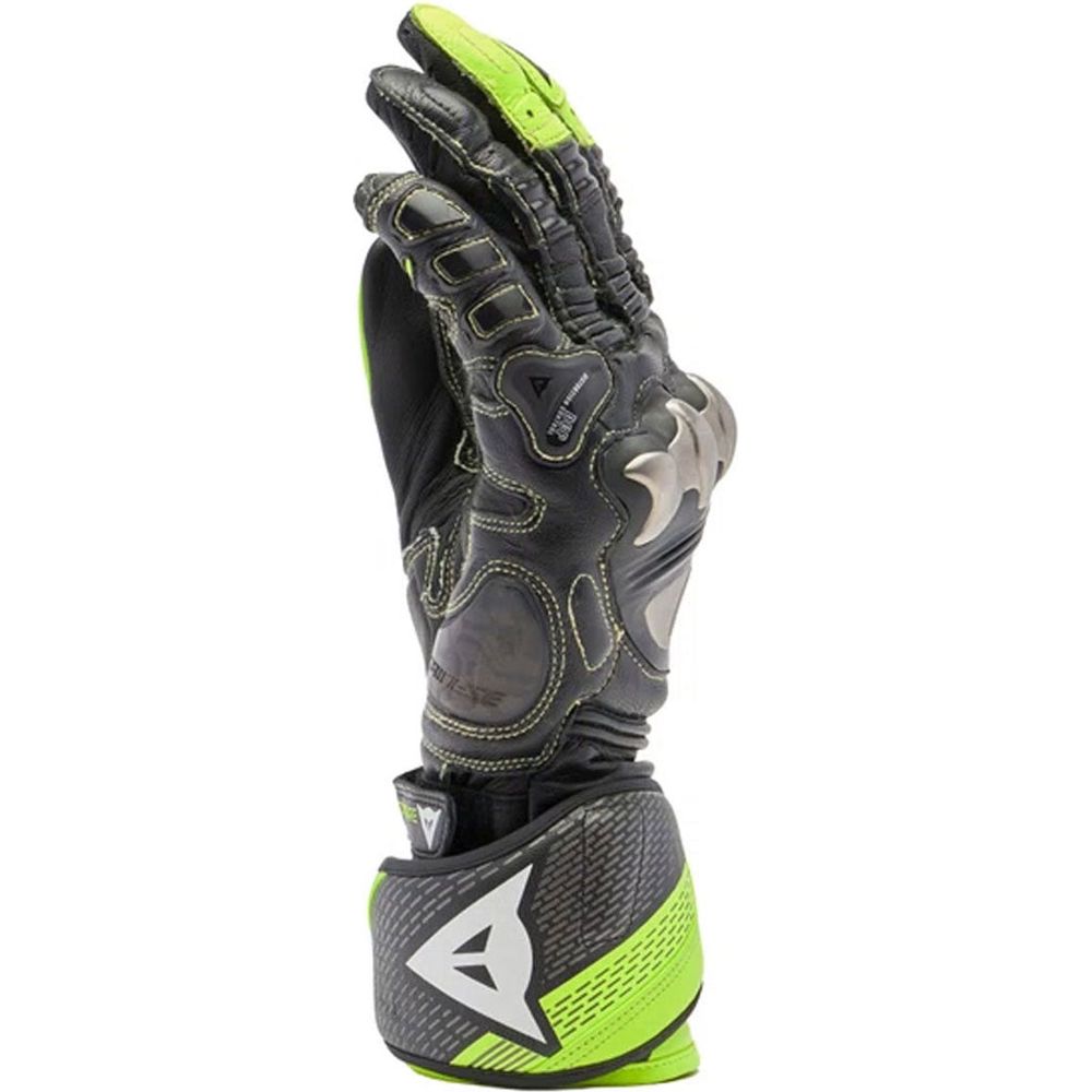 Dainese Full Metal 7 Leather Gloves Black / Fluo Yellow - FREE UK Shipping, FREE 365 Day Returns | Moto Central