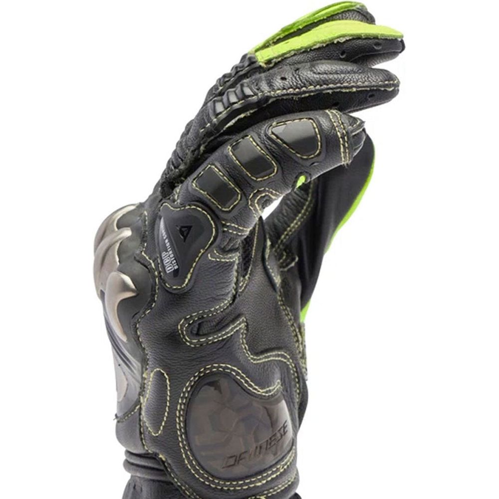 Dainese Full Metal 7 Leather Gloves Black / Fluo Yellow - FREE UK Shipping, FREE 365 Day Returns | Moto Central