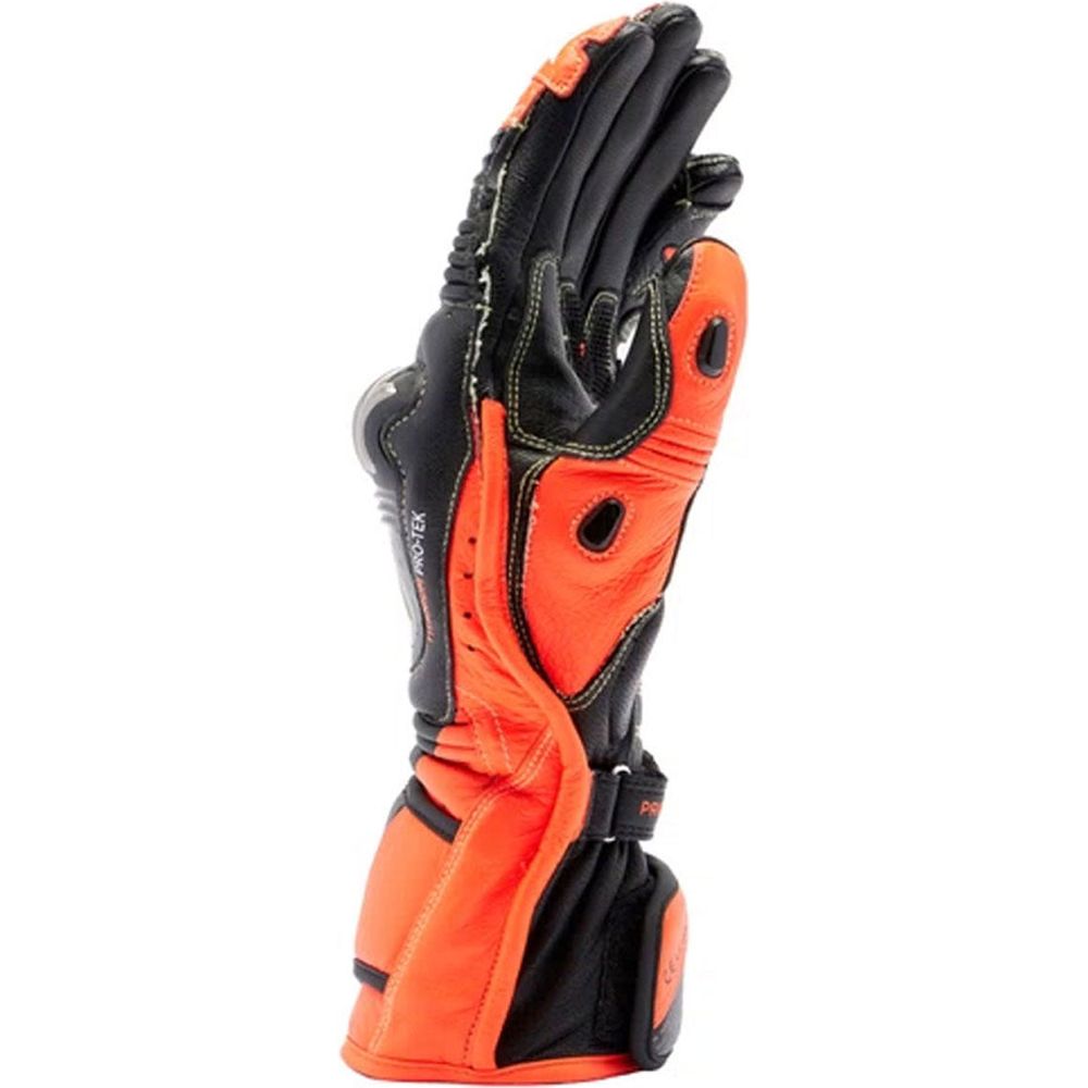 Dainese Full Metal 7 Leather Gloves Black / Fluo Red