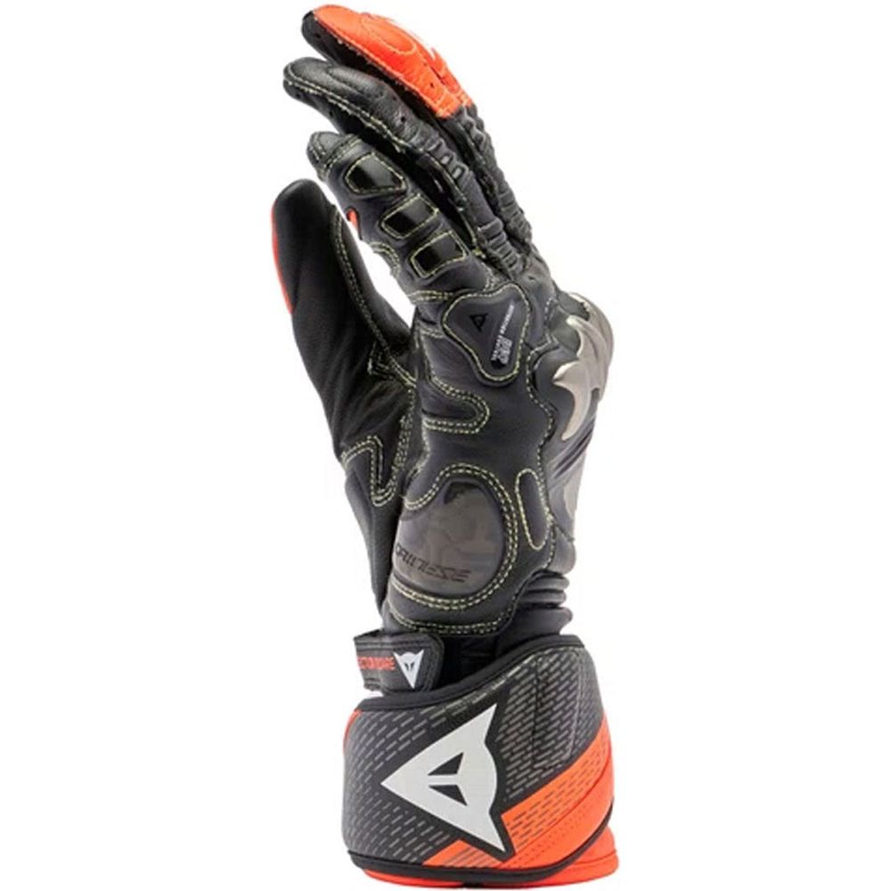 Dainese Full Metal 7 Leather Gloves Black / Fluo Red