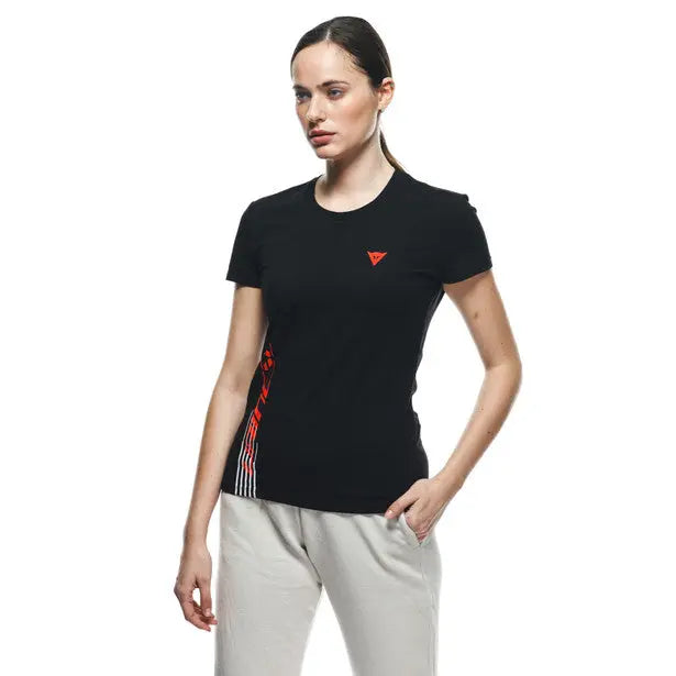 Dainese Logo Ladies T-Shirt Black - FREE UK Shipping, FREE 365 Day Returns | Moto Central