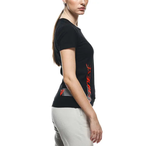 Dainese Logo Ladies T-Shirt Black - FREE UK Shipping, FREE 365 Day Returns | Moto Central