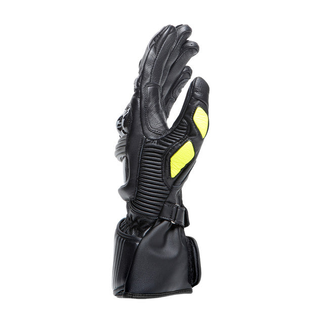 Dainese Druid 4 Leather Gloves Black / Charcoal Grey / Fluo Yellow