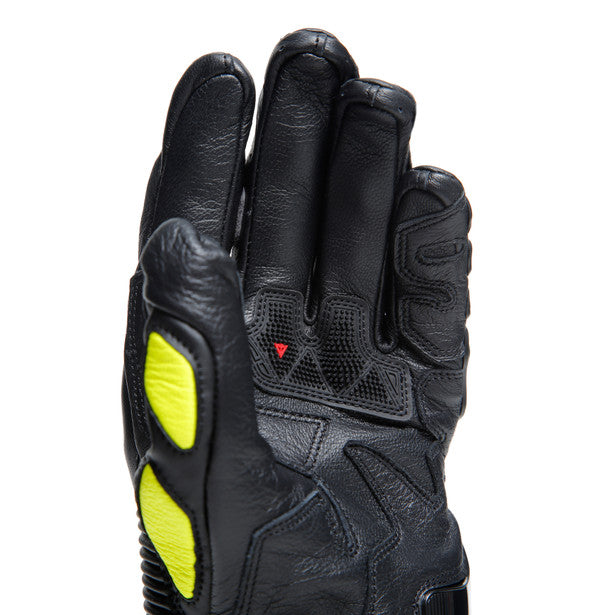 Dainese Druid 4 Leather Gloves Black / Charcoal Grey / Fluo Yellow