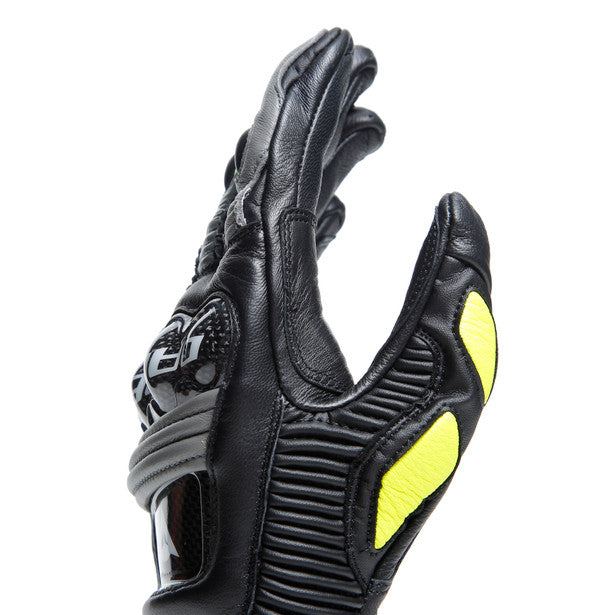 Dainese Druid 4 Leather Gloves Black / Charcoal Grey / Fluo Yellow