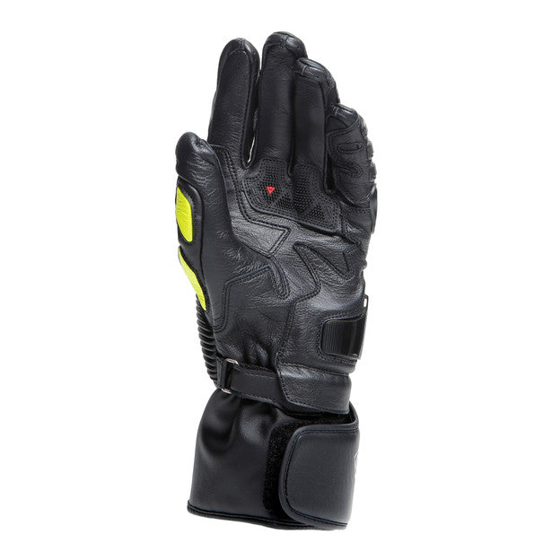 Dainese Druid 4 Leather Gloves Black / Charcoal Grey / Fluo Yellow