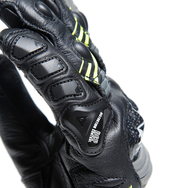 Dainese Druid 4 Leather Gloves Black / Charcoal Grey / Fluo Yellow