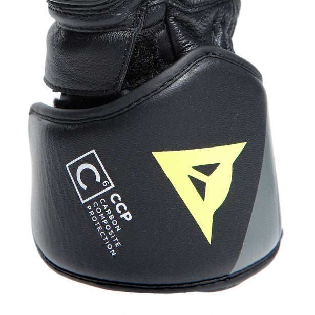 Dainese Druid 4 Leather Gloves Black / Charcoal Grey / Fluo Yellow