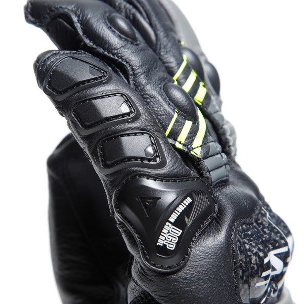 Dainese Druid 4 Leather Gloves Black / Charcoal Grey / Fluo Yellow