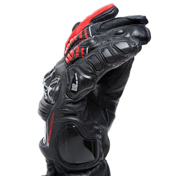 Dainese Druid 4 Leather Gloves Black / Lava Red / White